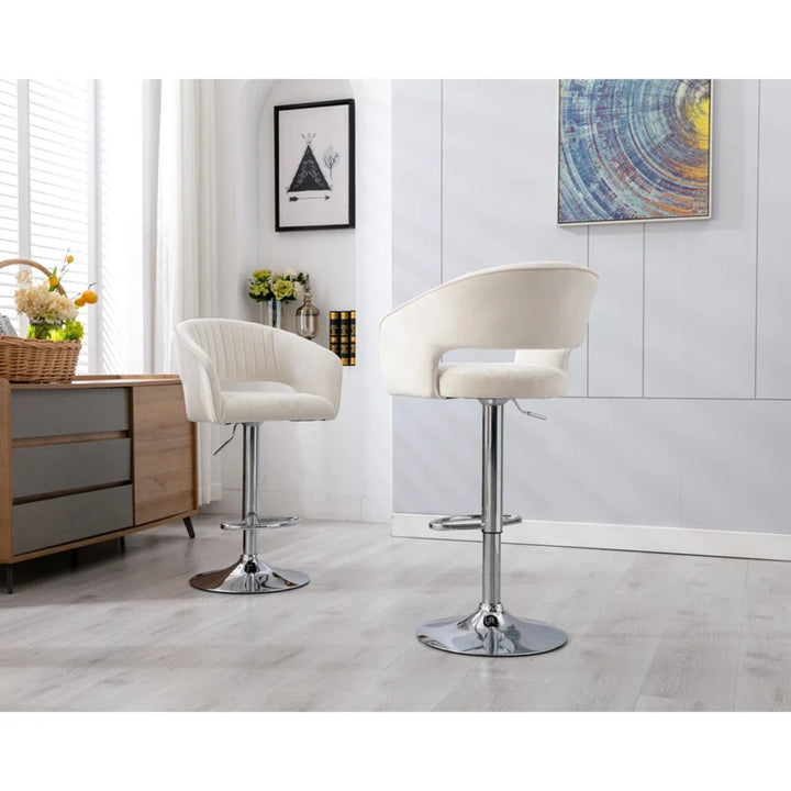 Dee Swiel Adjustable Bar Stool - White