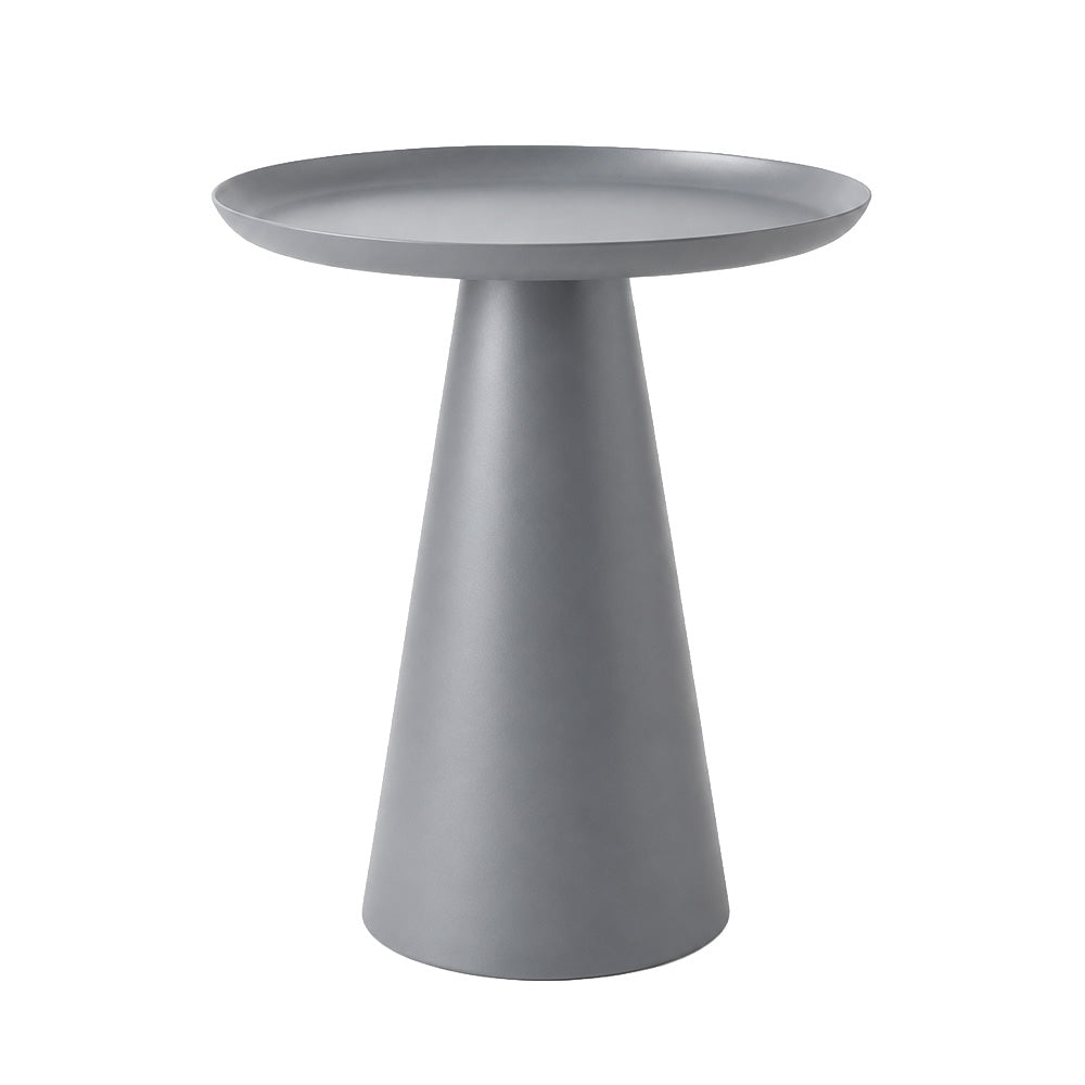 Modern Metal Tray-Top Pedestal Side Table