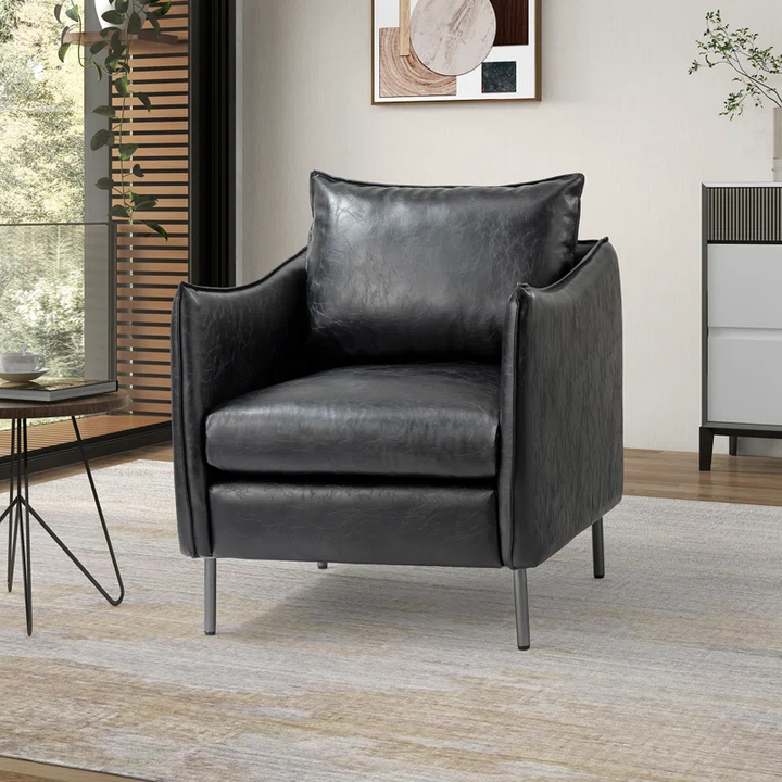 Lucas Accent Chair Black | Mid Century Accent Chair Matte Black