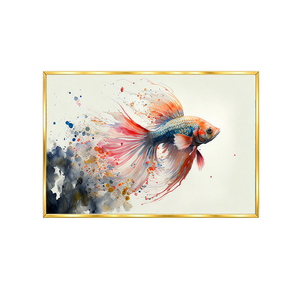 Koi Fish Watercolour Canvas Wall Painting