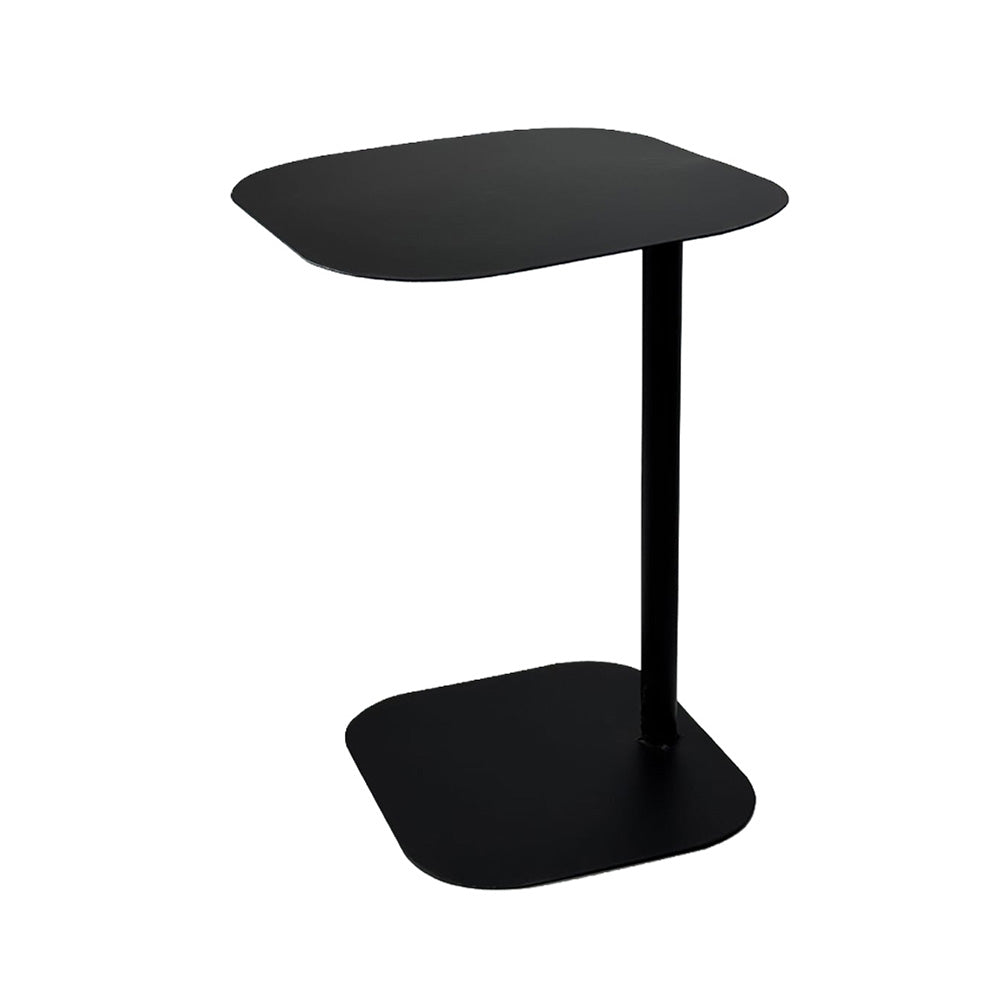 Modern Metal C-Shaped Side Table with Square Top