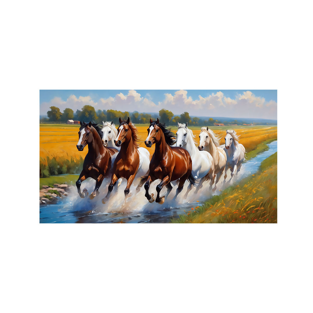 Running Horses Landscape Canvas Wall Painting