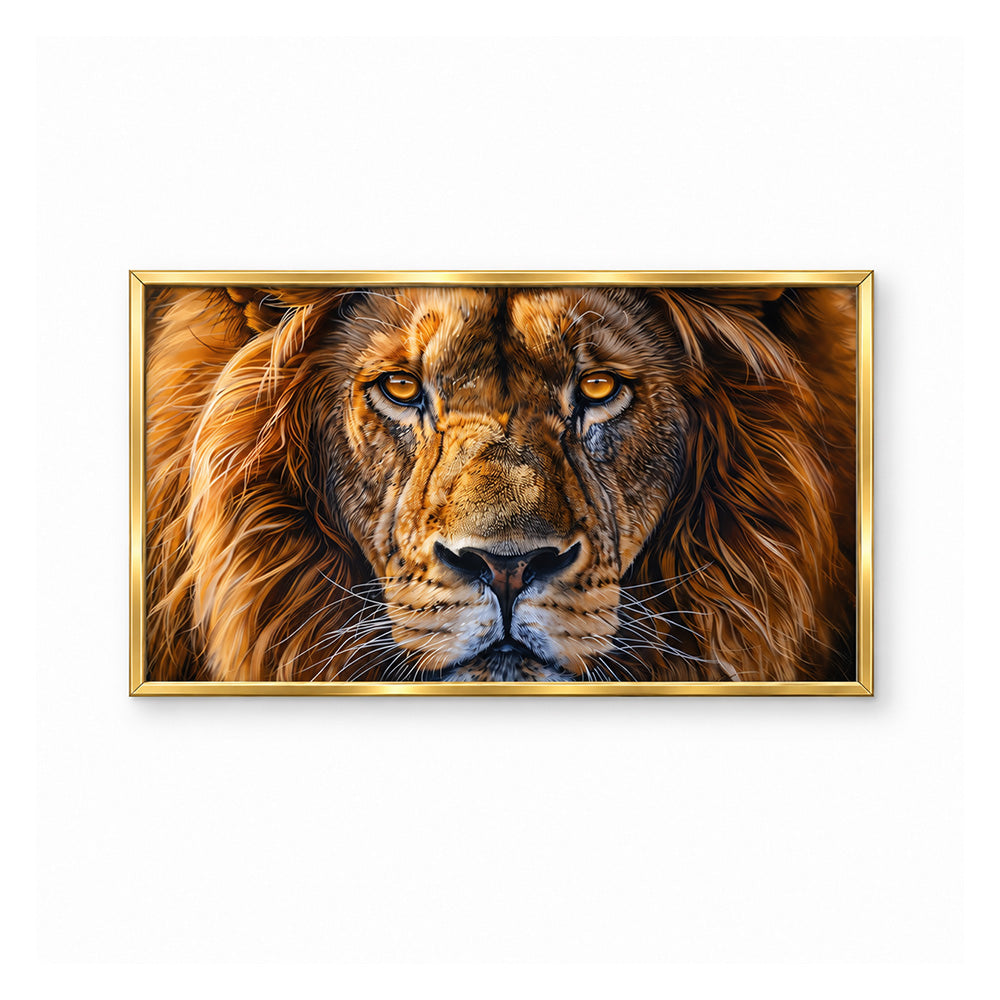 Close Up Lion Face Canvas Wall Painting