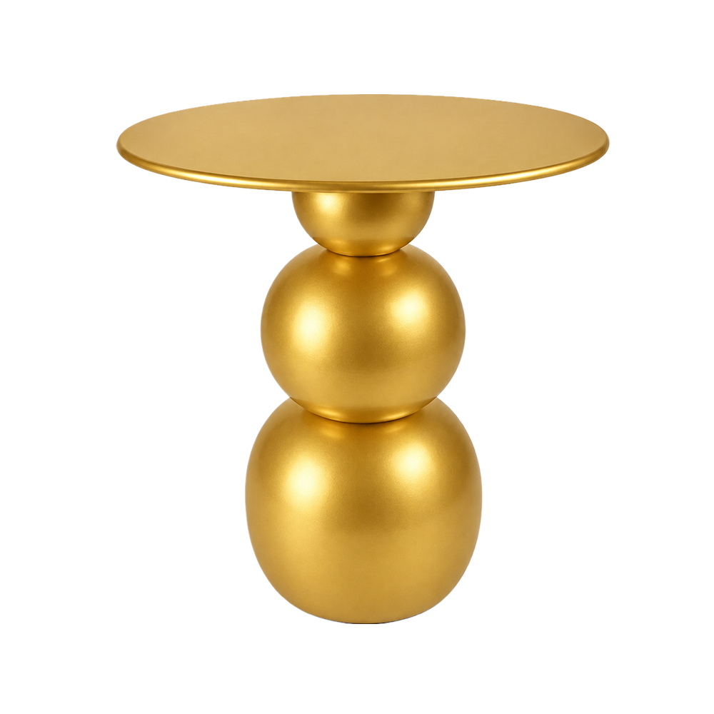 Modern Sculptural Side Table with Round Top