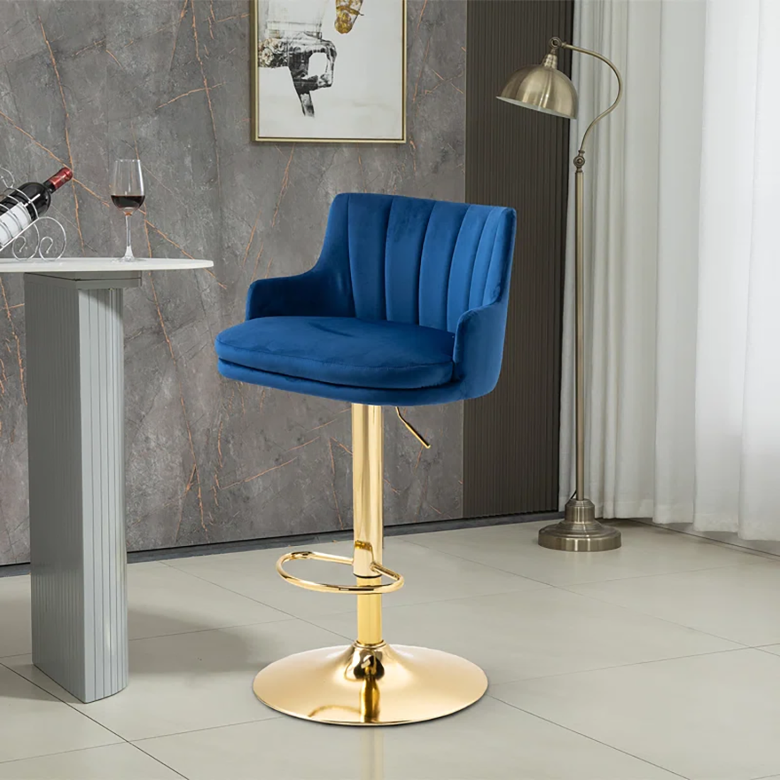 Oliver Bar Stool - Blue