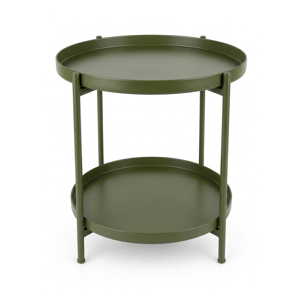 Modern Metal 2-Tier Round Side Table