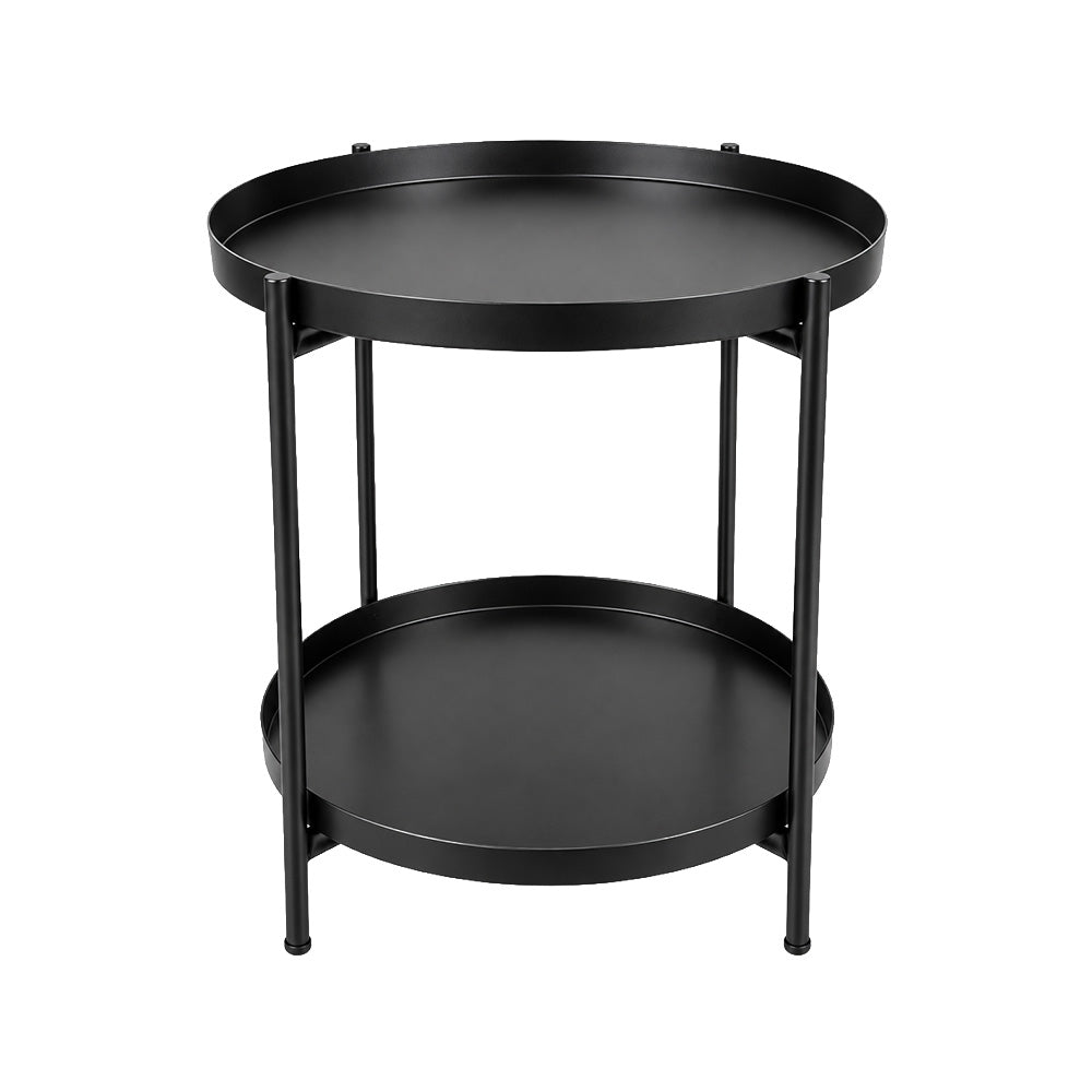 Modern Metal 2-Tier Round Side Table