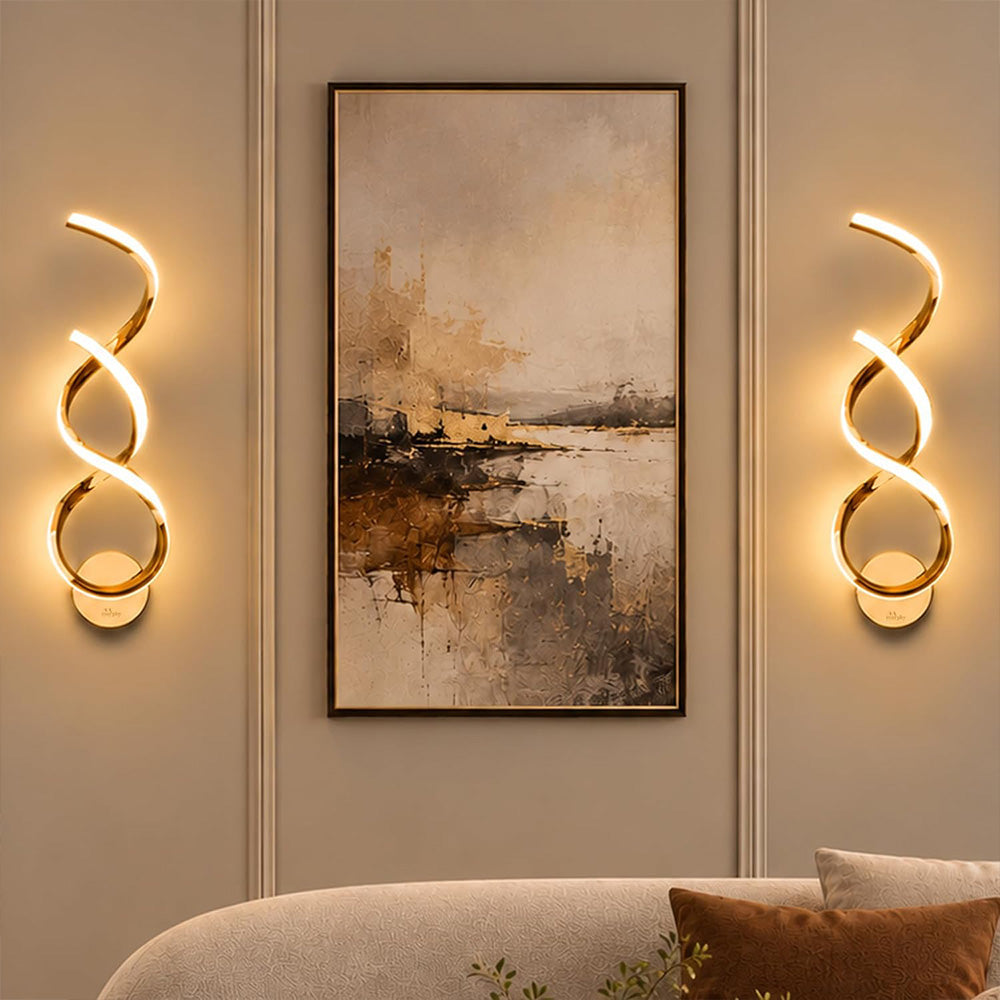 Twist ribbon LED wall light