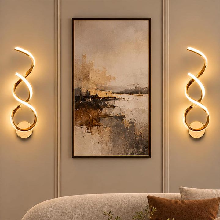 Twist ribbon LED wall light