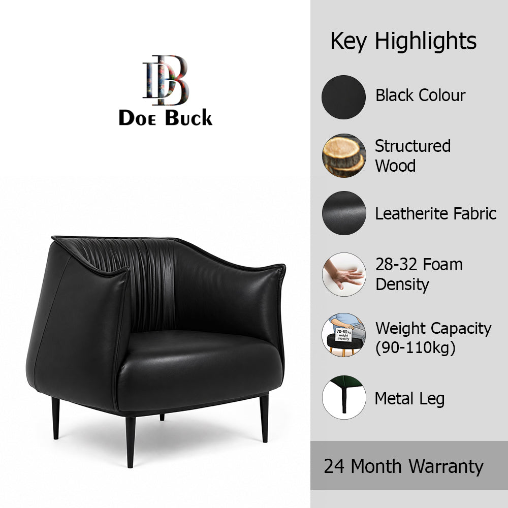 Almeda Lounge Chair| Black