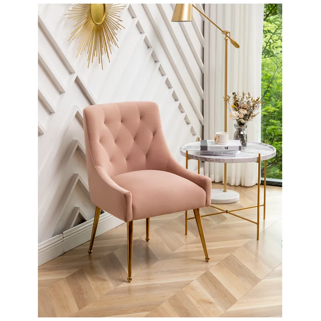 Asul Accent Chair Pink | Designer Accent Chair Blush Pink