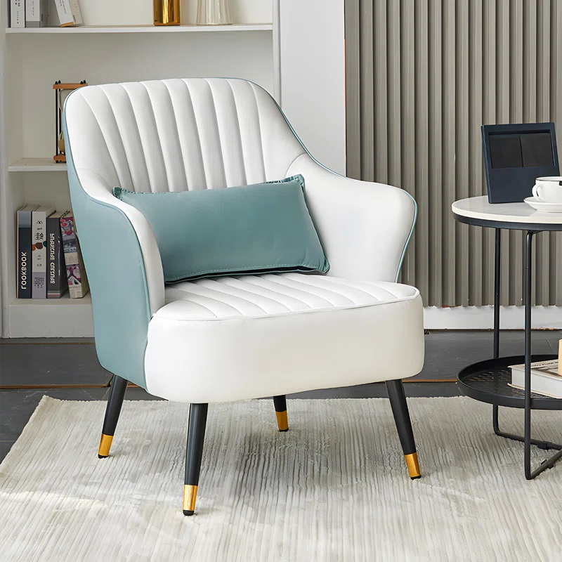 Havya Faux Leather Arm Chair Sage | Faux Leather Armchair Sage Green