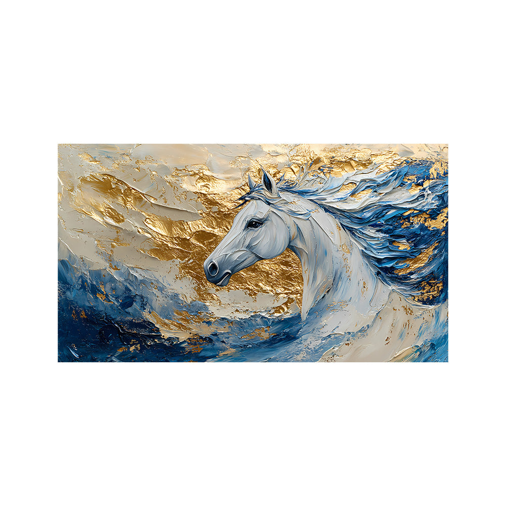 Majestic White Horse Canvas Wall Painting