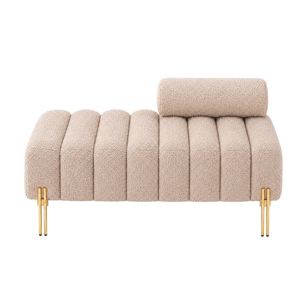 Doe Buck crest bench With Golden Legs|Beige