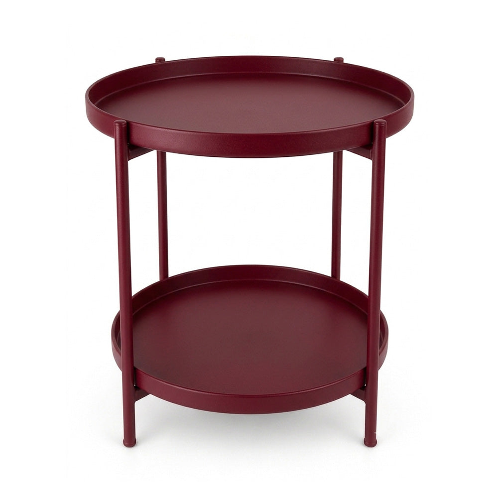 Modern Metal 2-Tier Round Side Table