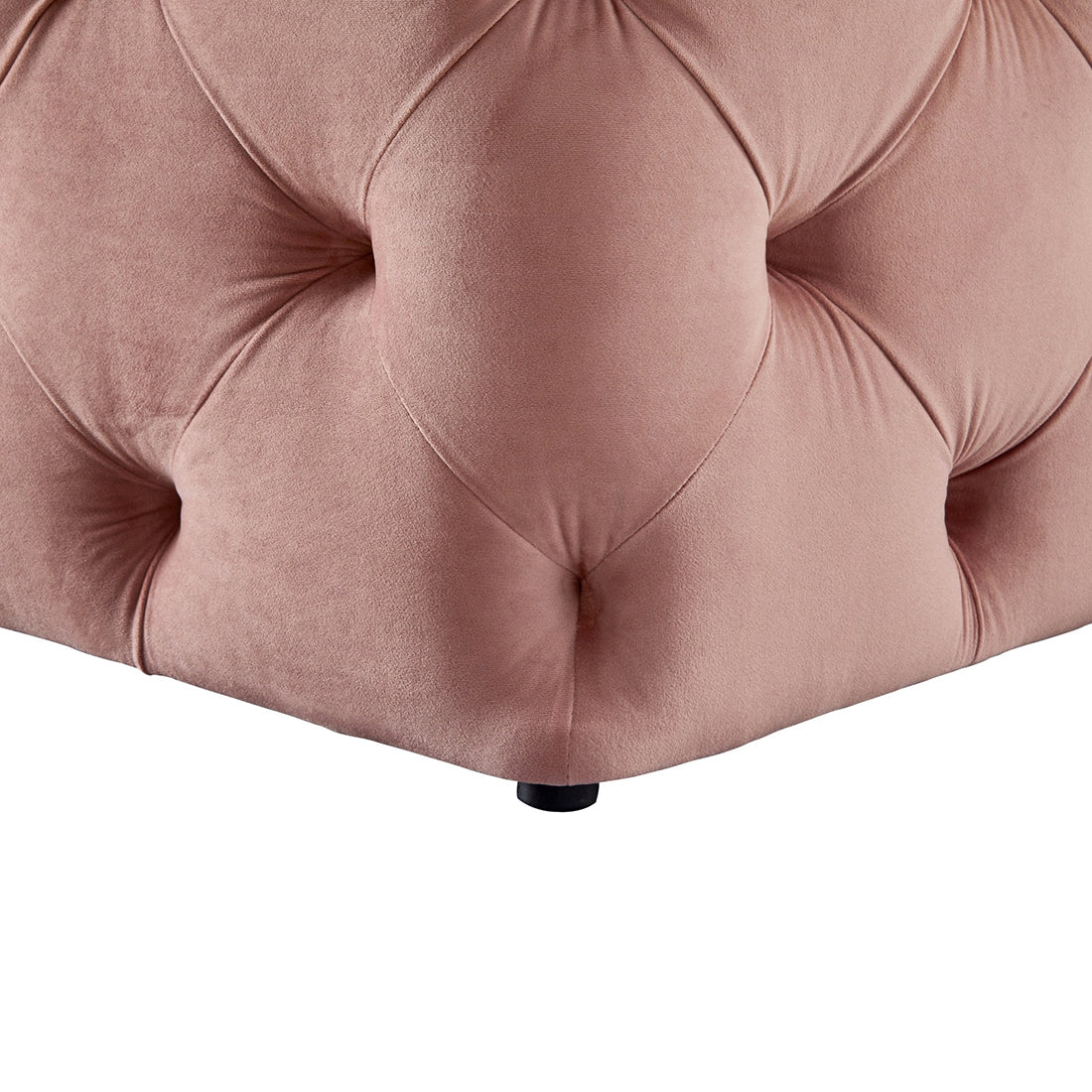 Square Tufted Velvet Ottaman/Poufee In Pink