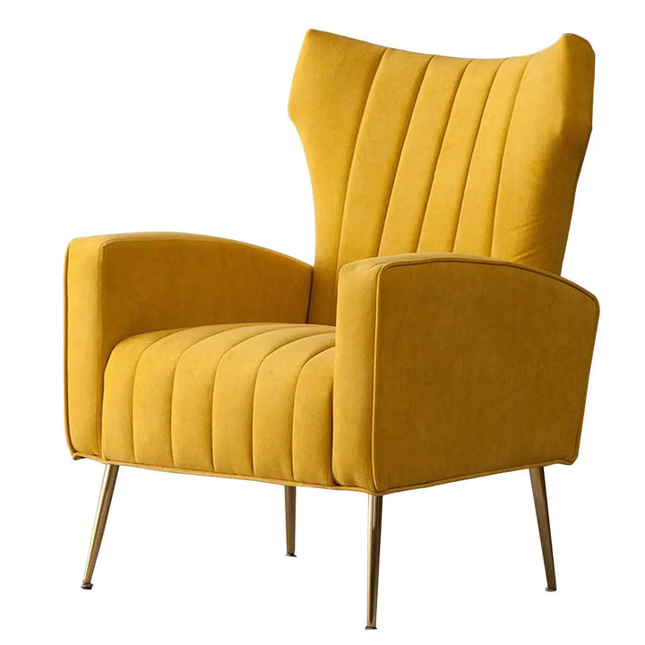 Orion Wingback Accent Chair – Yellow