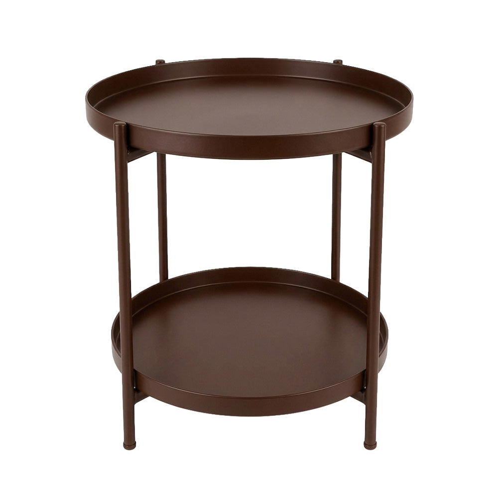 Modern Metal 2-Tier Round Side Table
