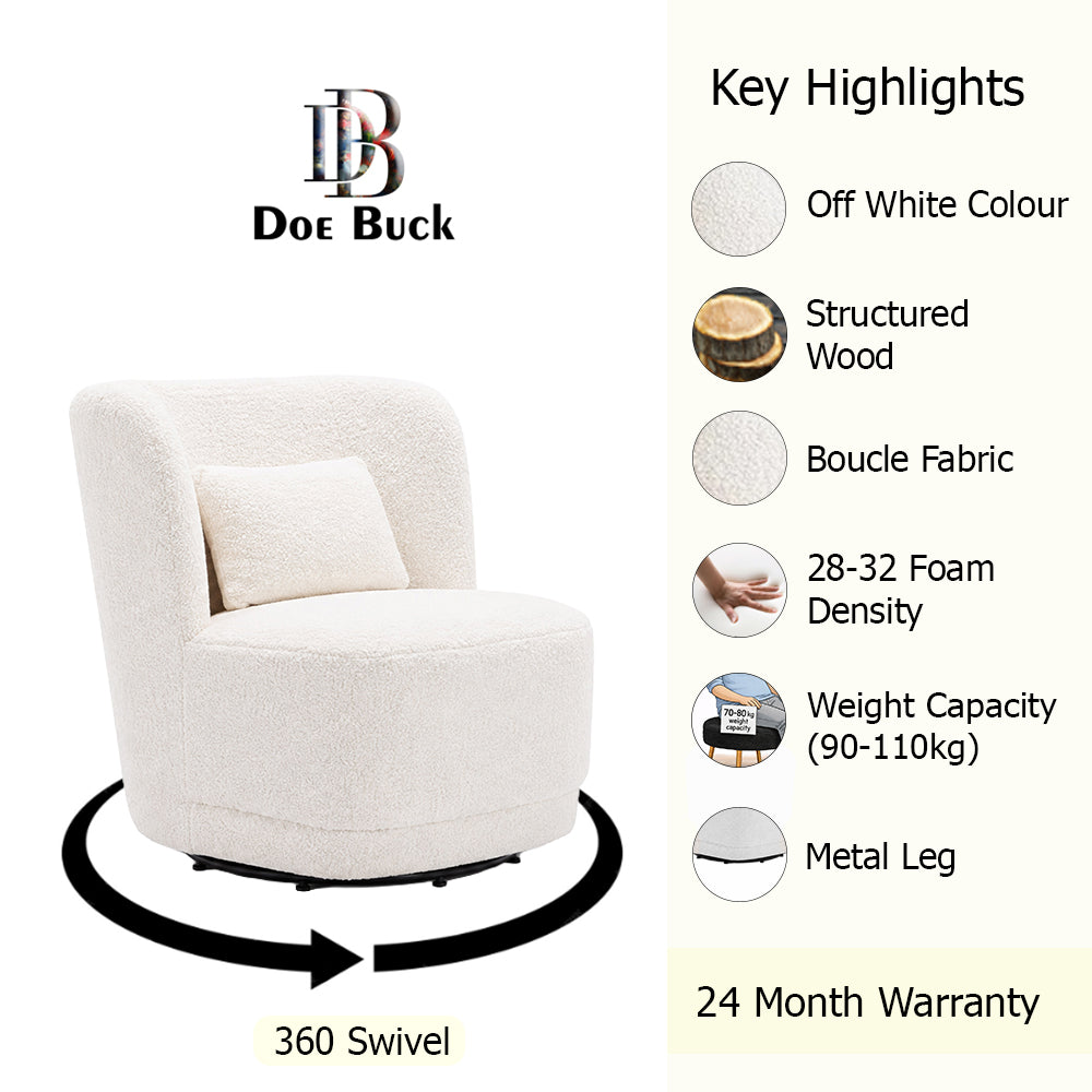 Doe Buck Schillar Lounge Chair|White