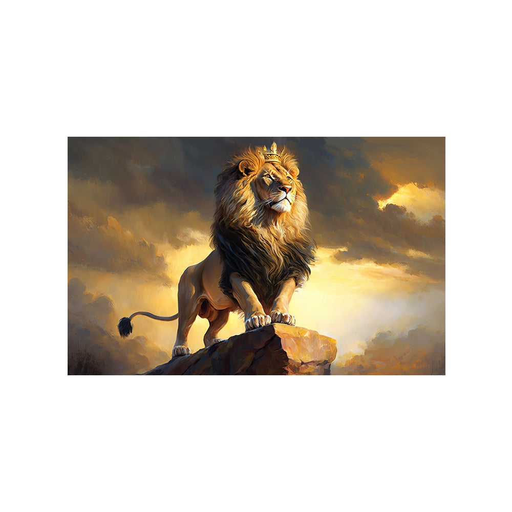 Resting Lion Portrait Canvas Wall Painting