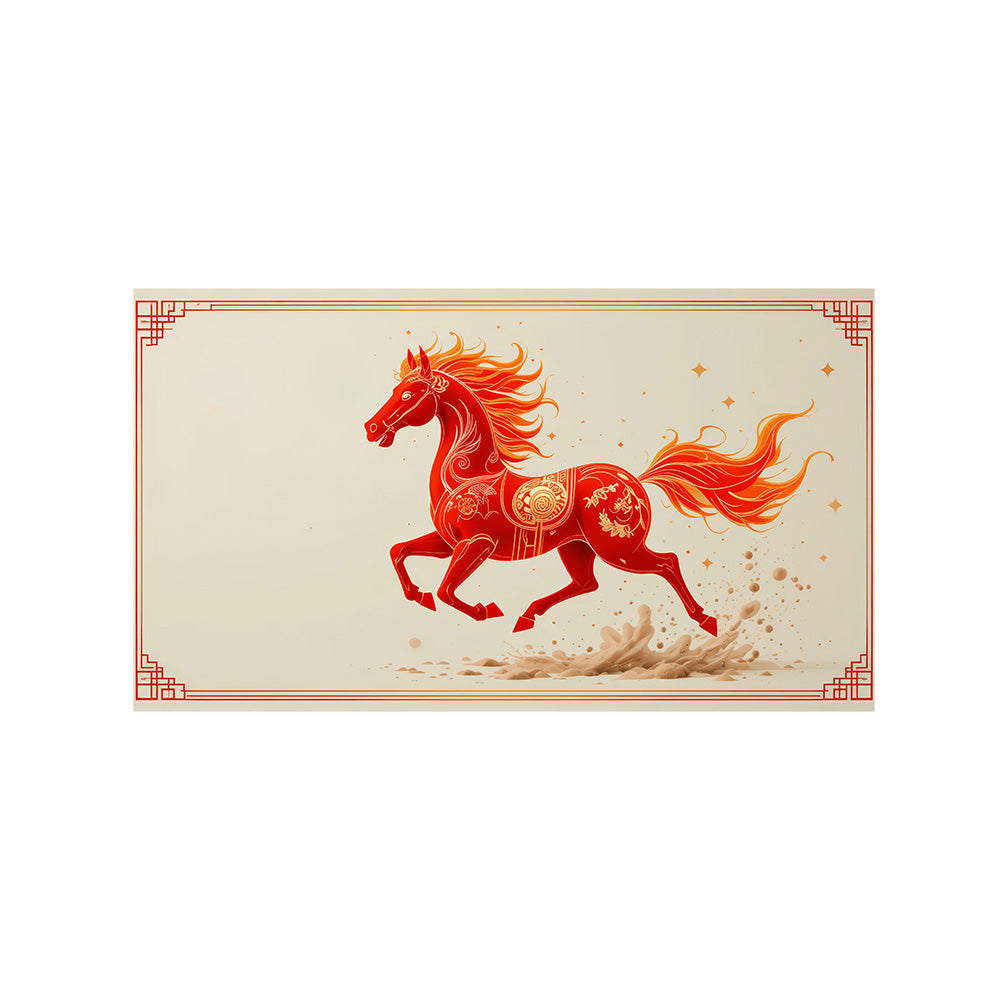 Red Horse Abstract Canvas Wall Painting