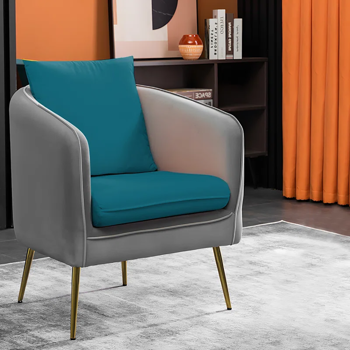 Lamb Accent Chair Grey Teal | Two Tone Accent Chair Grey Teal