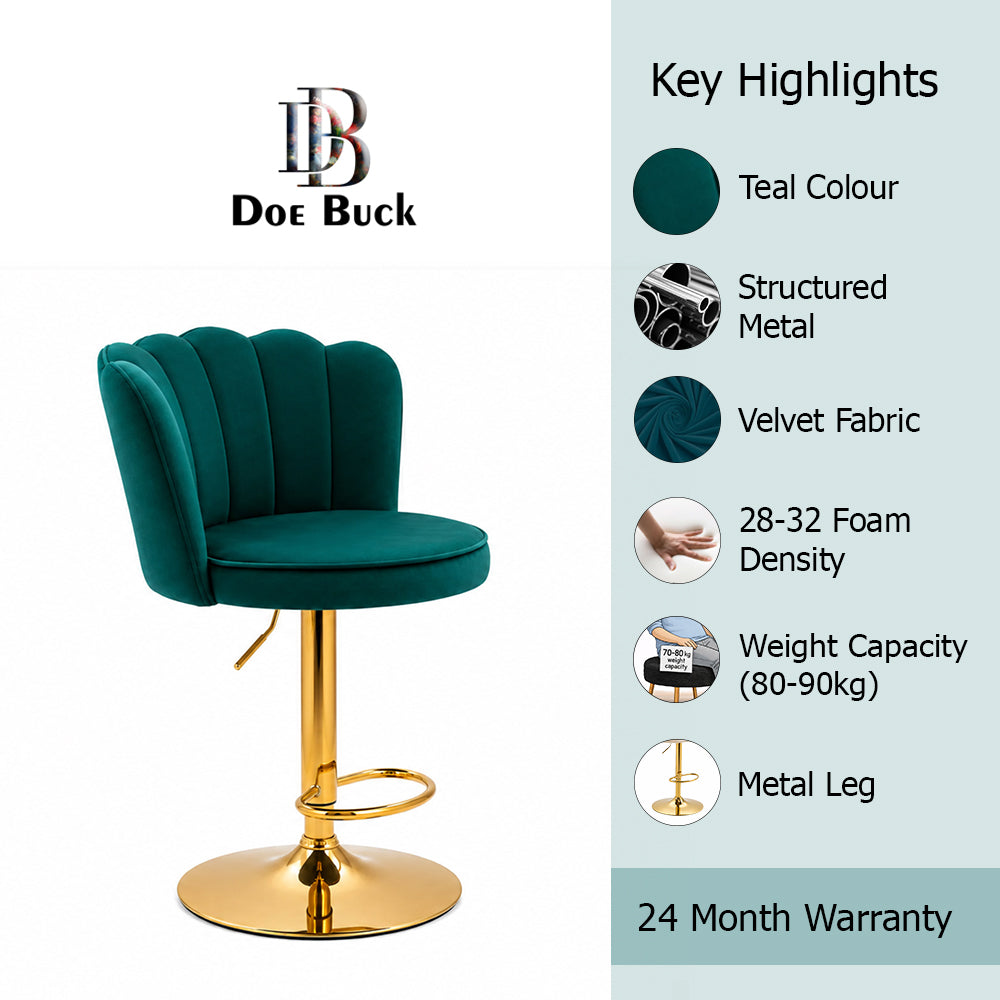 Doe Buck Avidan Bar Stool|Teal