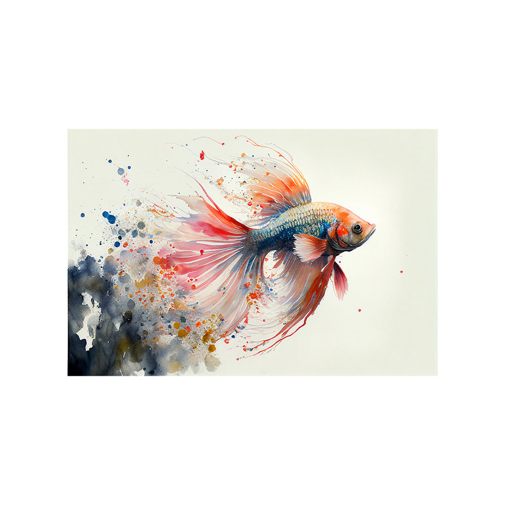 Koi Fish Watercolour Canvas Wall Painting