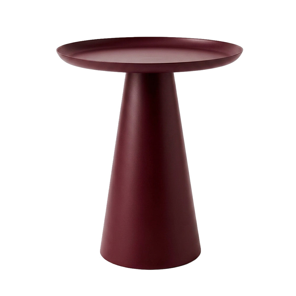 Modern Metal Tray-Top Pedestal Side Table