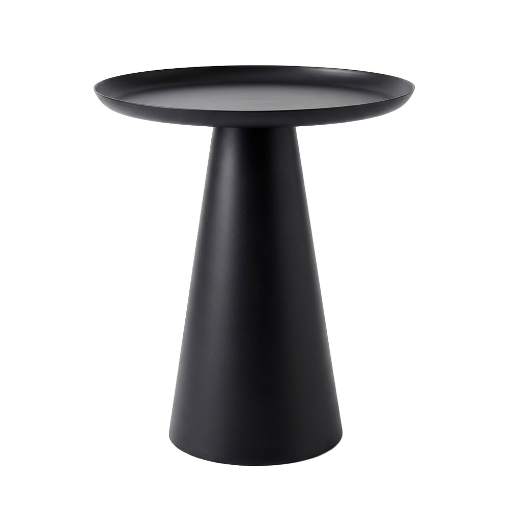 Modern Metal Tray-Top Pedestal Side Table