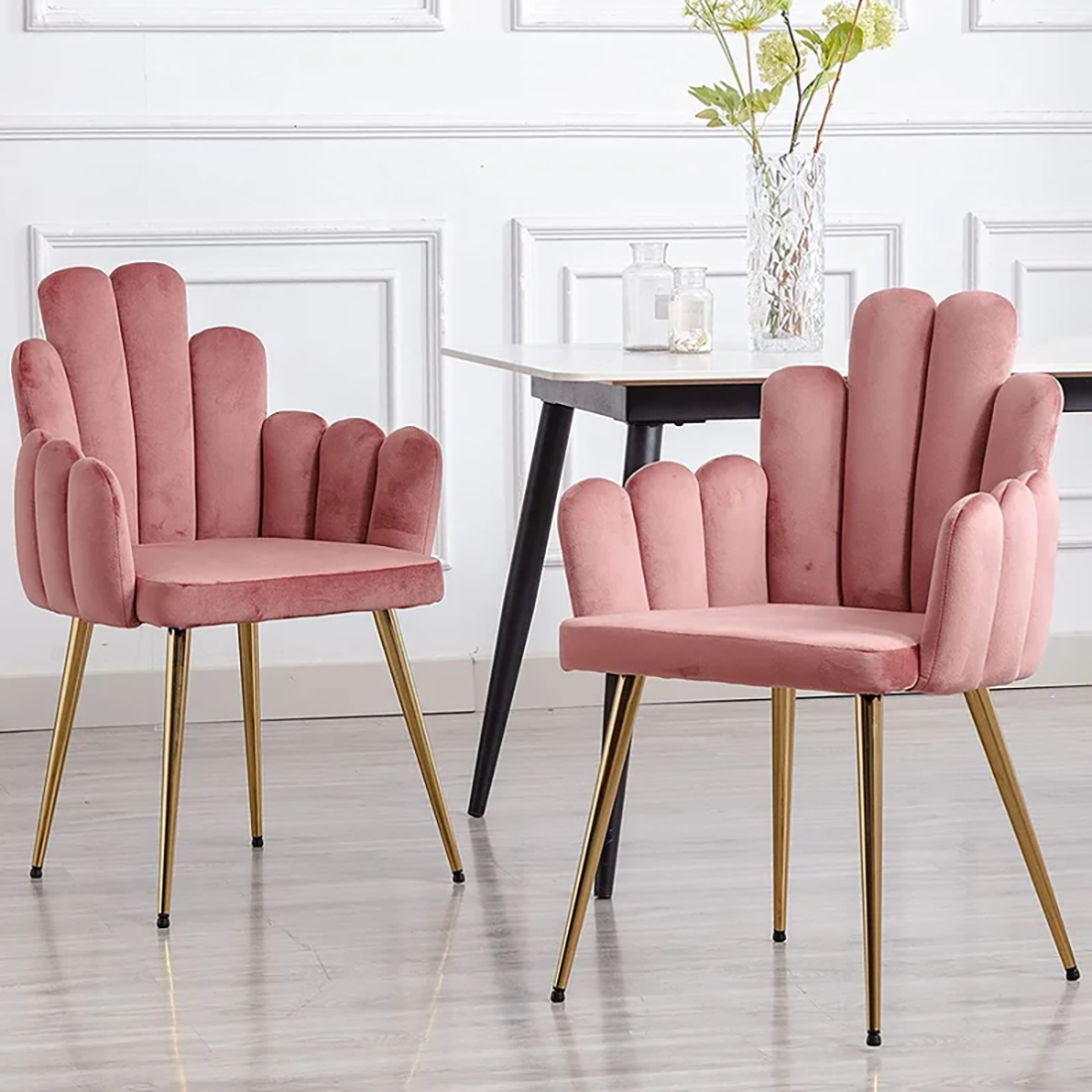 Trent Accent Chair Pink | Modern Fabric Accent Chair Blush Pink