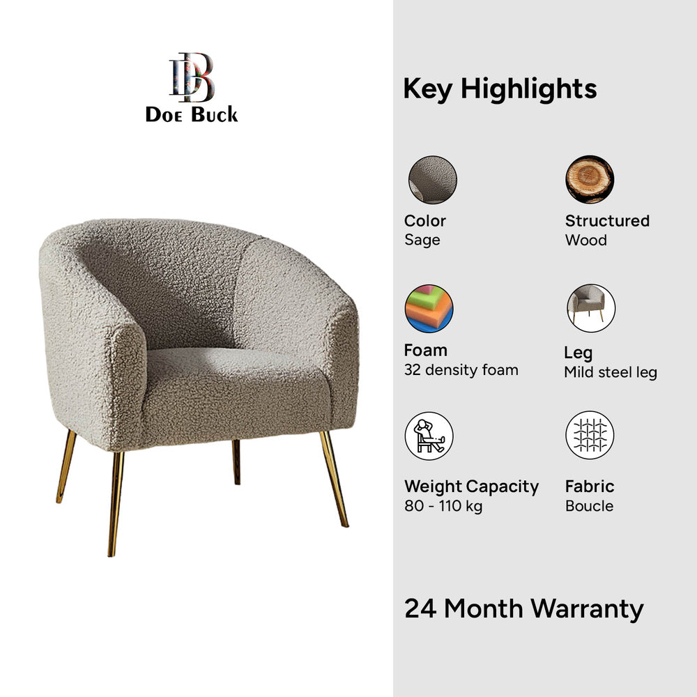 Herrin Accent Chair Beige | Scandinavian Accent Chair Beige