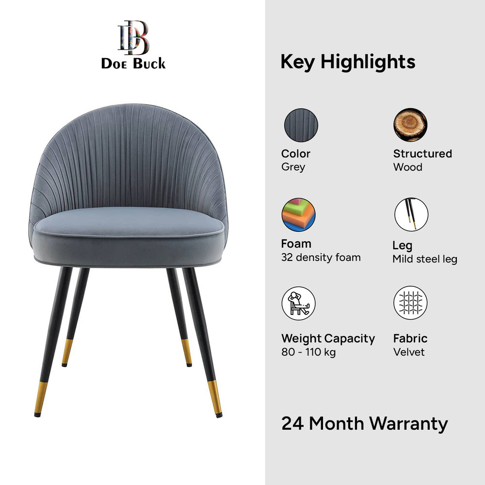 Momence Accent Chair Grey | Luxury Lounge Accent Chair Smoke Grey
