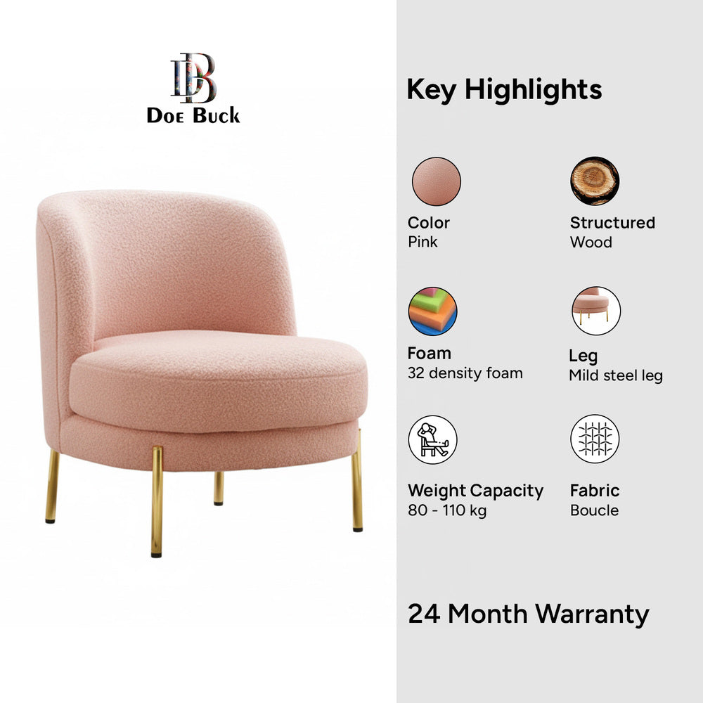 Addaly Accent Chair Pink | Modern Home Accent Chair Rose Pink