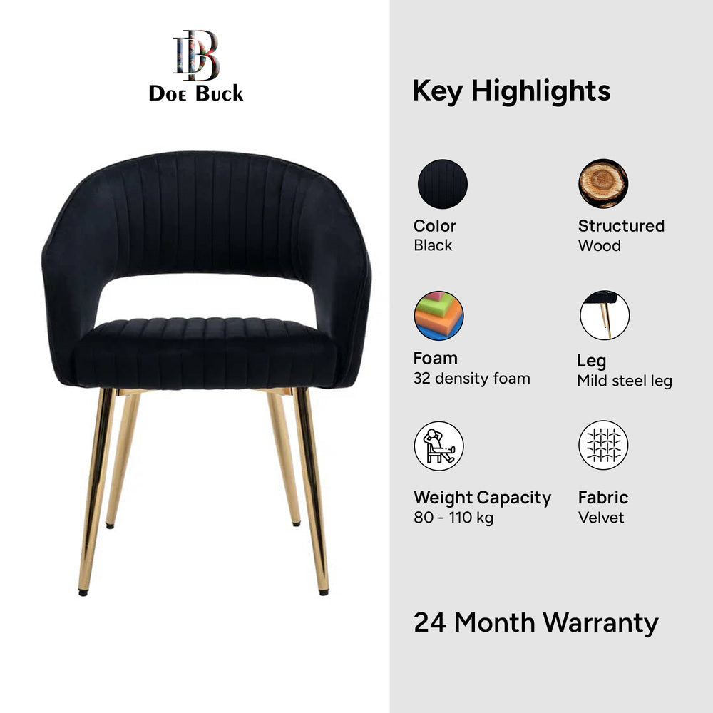 Ayatt Accent Chair Black | Contemporary Armchair Matte Black