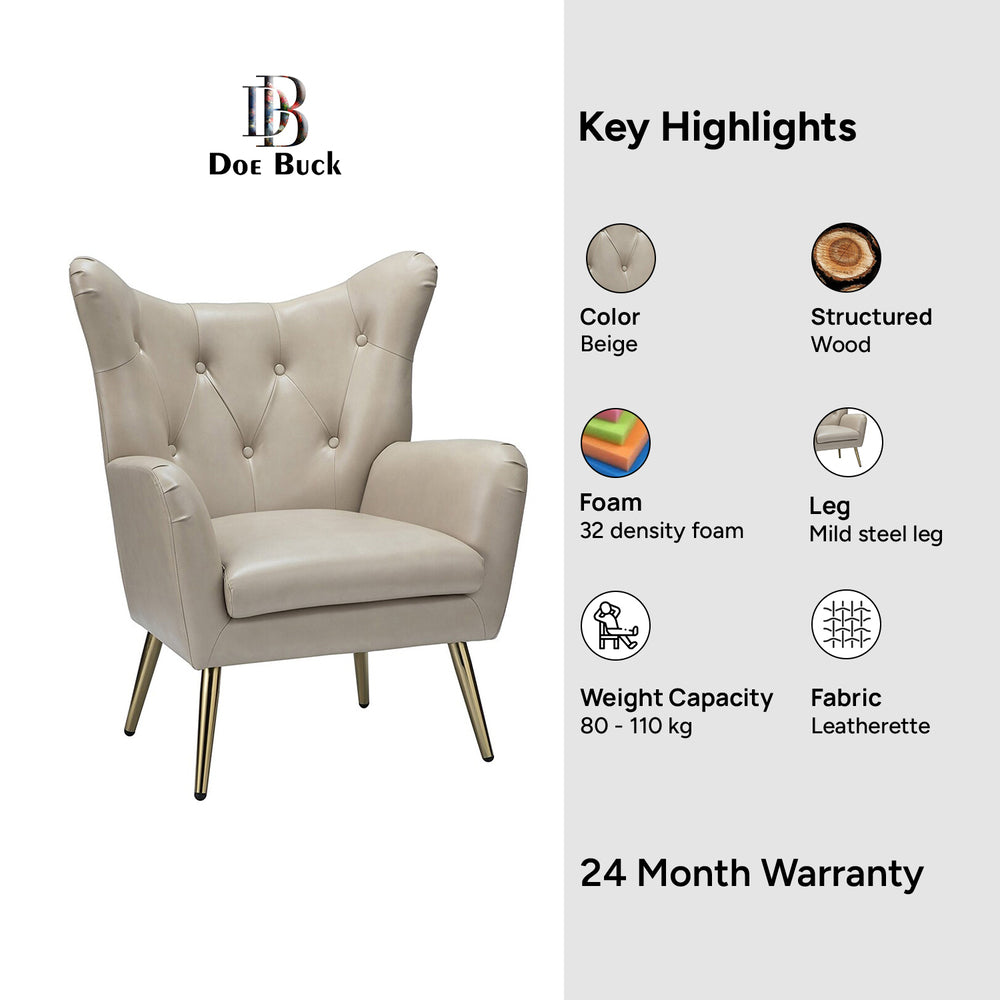 Hedley Accent Chair Beige | Classic Armchair Beige