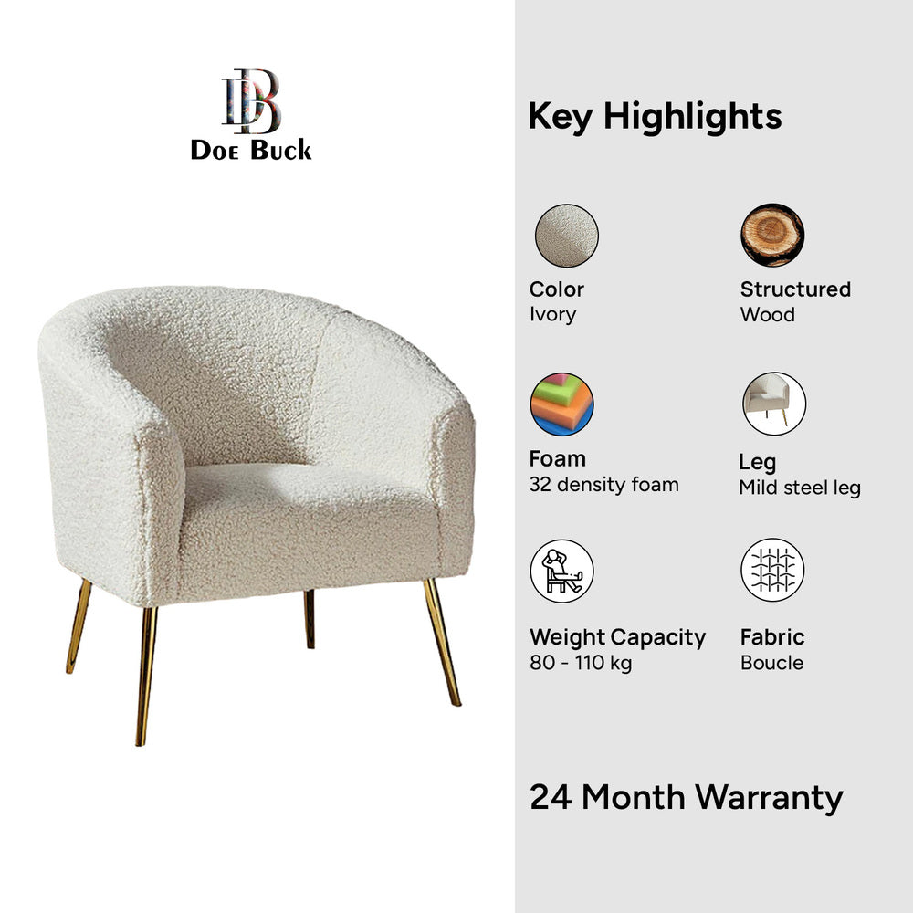 Herrin Accent Chair White | Scandinavian Accent Chair White