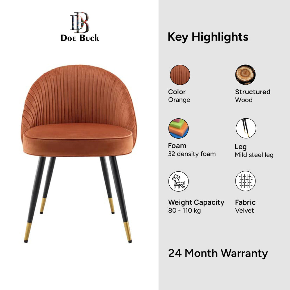 Momence Accent Chair Orange | Luxury Lounge Accent Chair Amber Orange