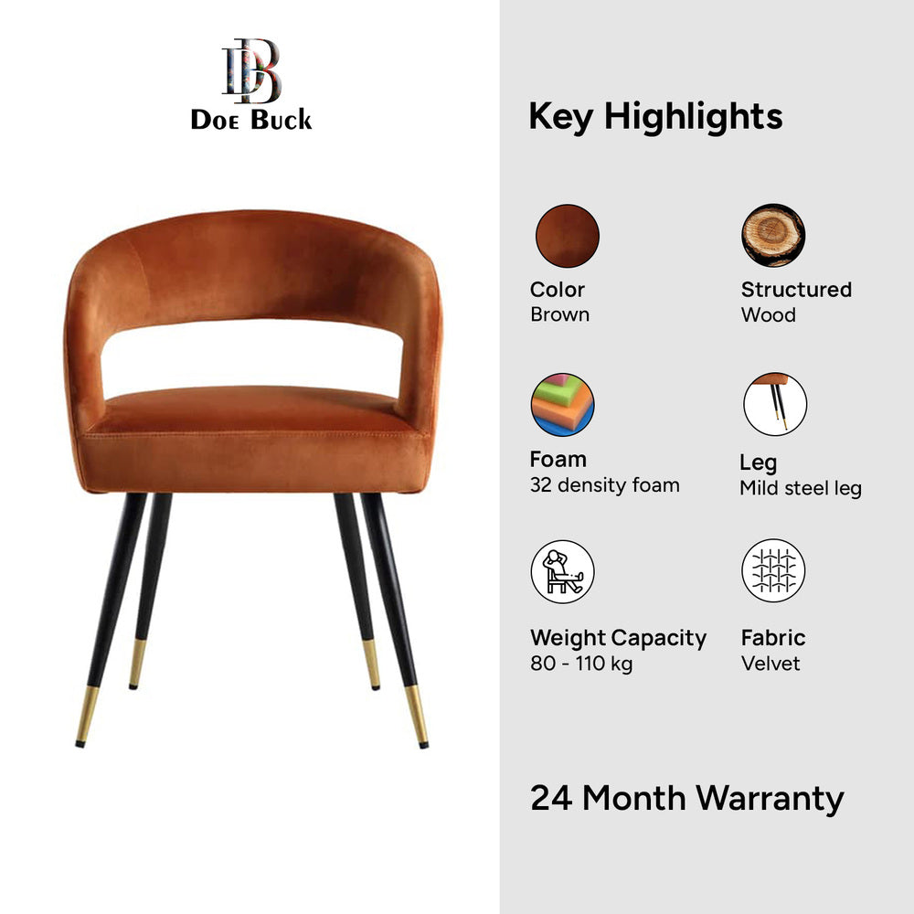 Bentlee Accent Chair Orange | Upholstered Accent Chair Rust Orange