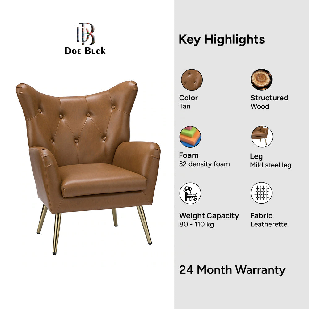 Hedley Accent Chair Tan | Classic Armchair Tan