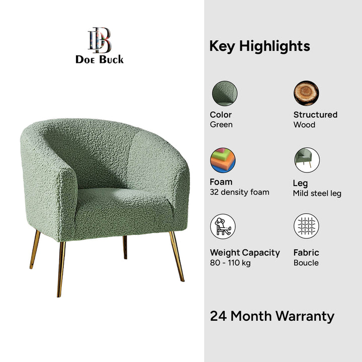 Herrin Accent Chair Green | Scandinavian Accent Chair Green