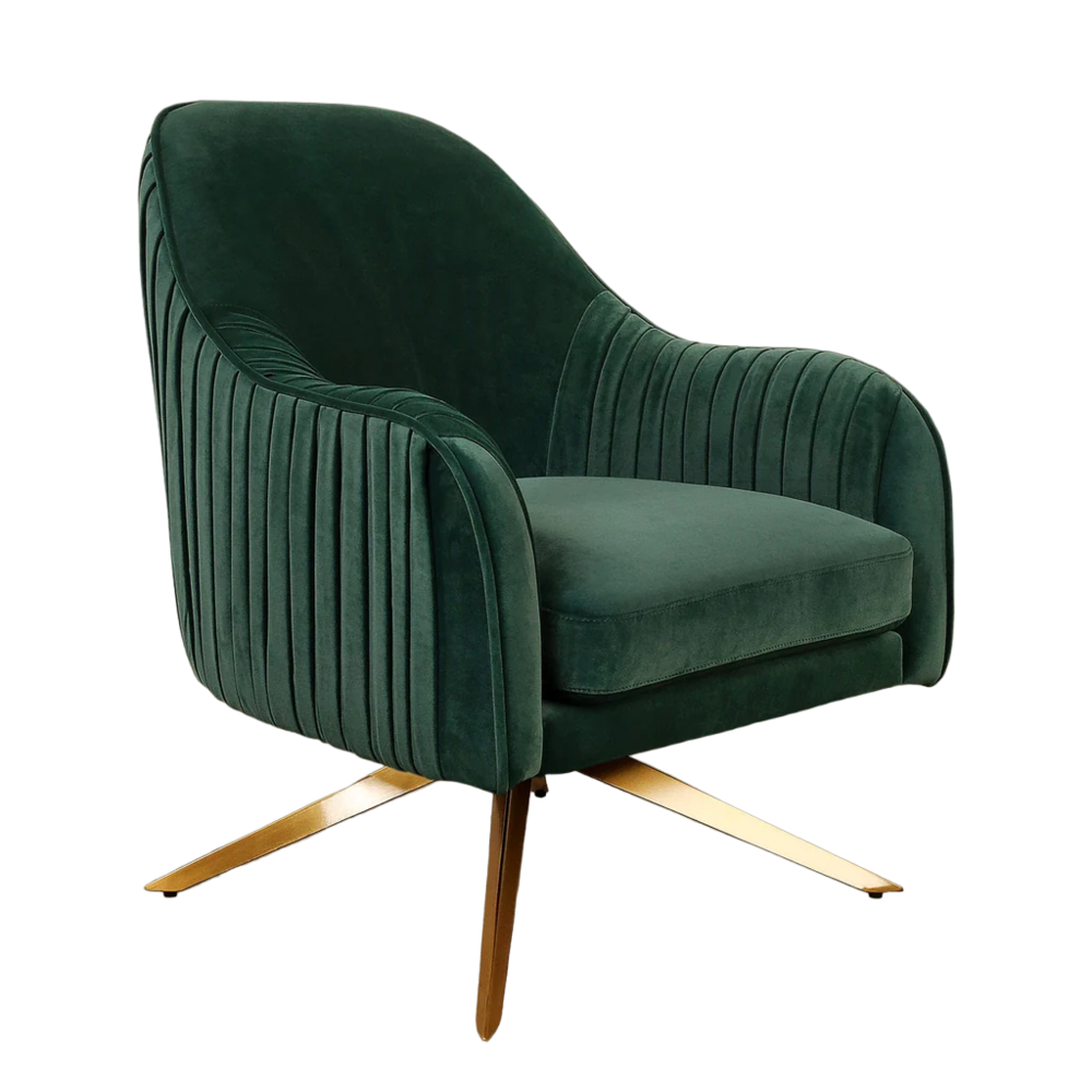 Gladden Revolving Accent Chair Green | Swivel Accent Chair Green