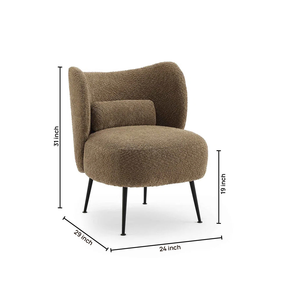 Collin Accent Chair Brown | Wooden Frame Accent Chair Brown