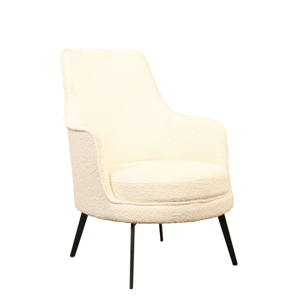 Bertita Accent Chair White | Compact Fabric Accent Chair White