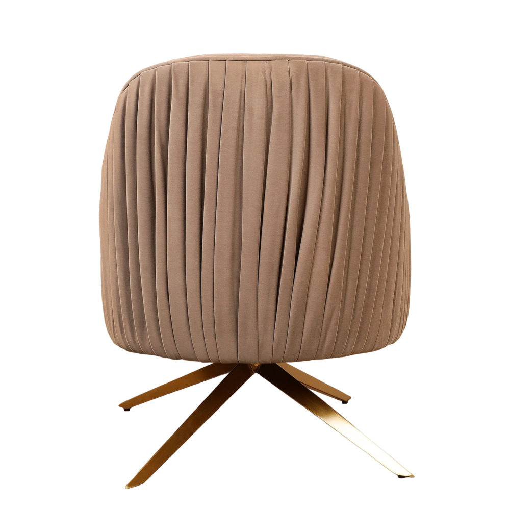 Gladden Revolving Accent Chair Light Brown | Swivel Accent Chair Light Brown