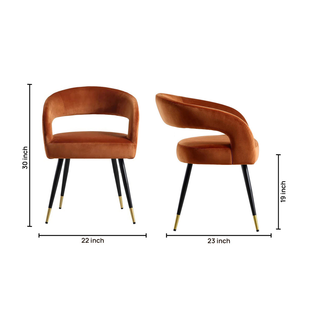 Bentlee Accent Chair Orange | Upholstered Accent Chair Rust Orange