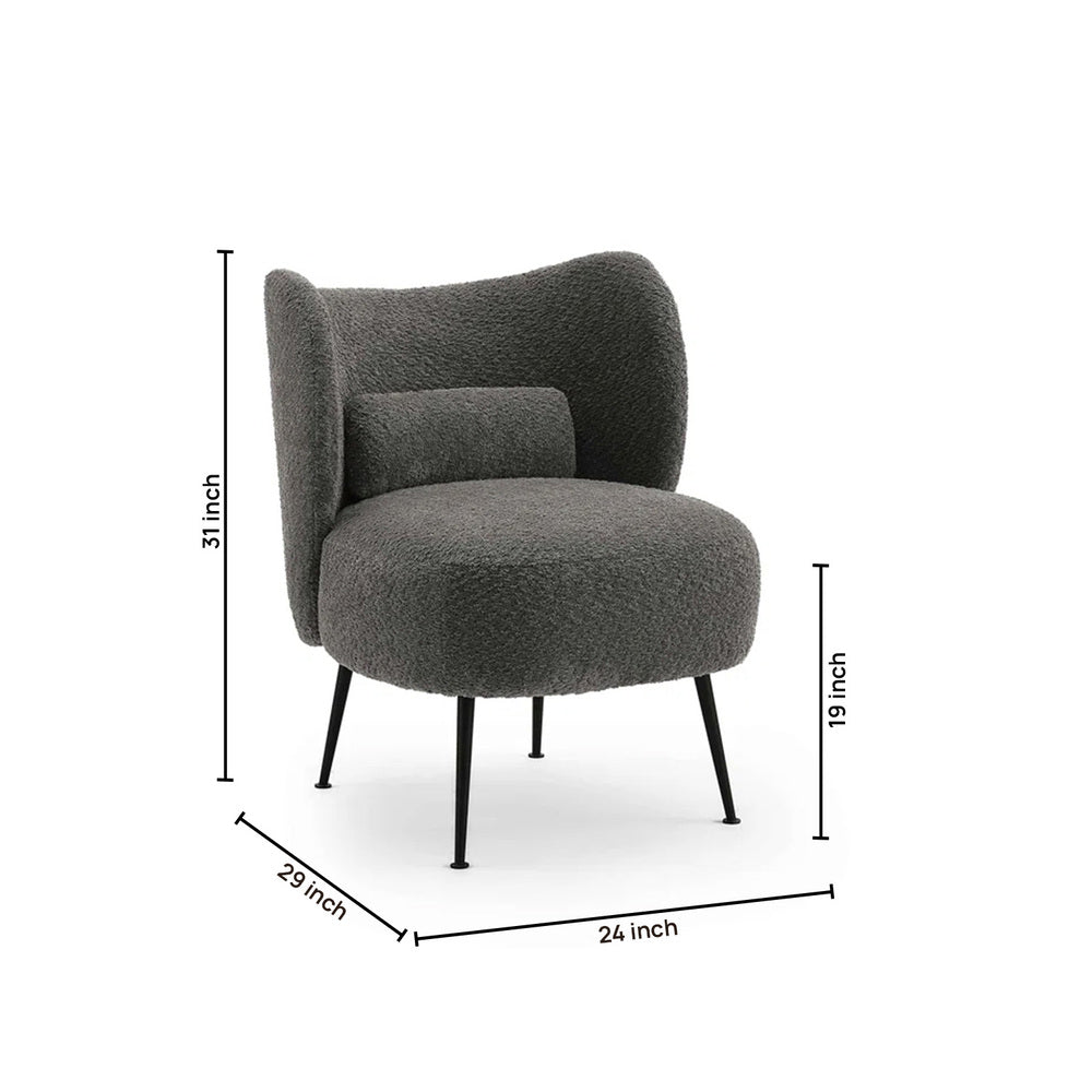 Collin Accent Chair Grey | Wooden Frame Accent Chair Grey