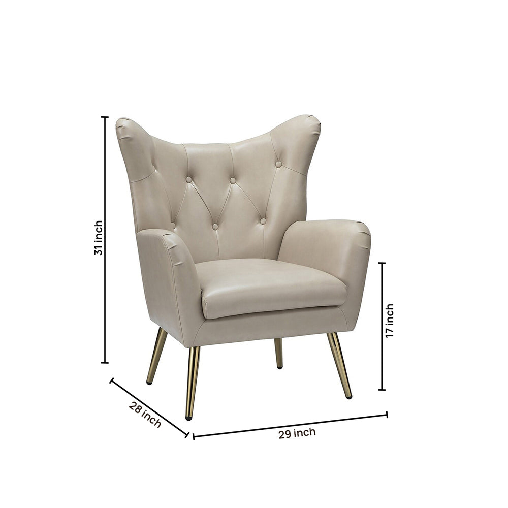 Hedley Accent Chair Beige | Classic Armchair Beige