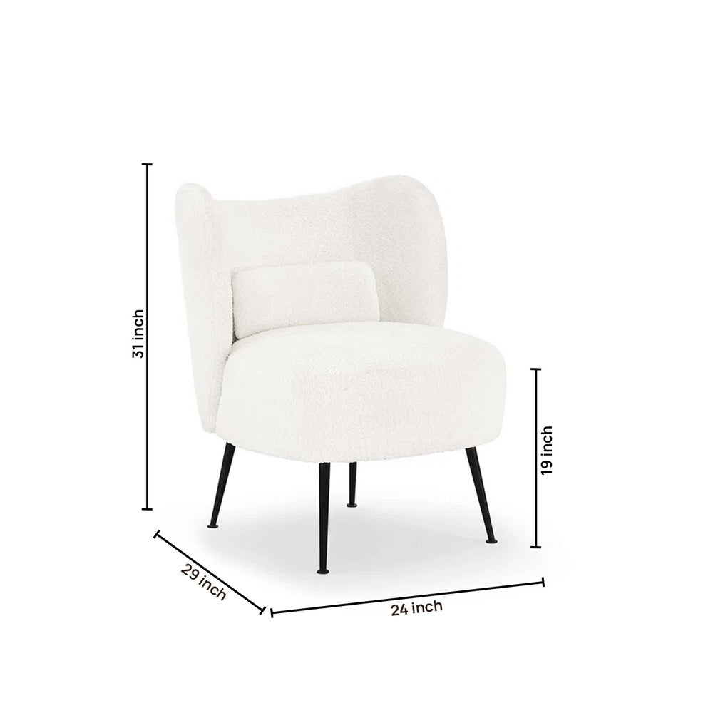Collin Accent Chair White | Wooden Frame Accent Chair White