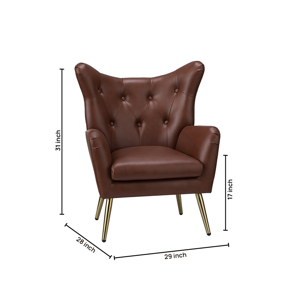 Hedley Accent Chair Brown | Classic Armchair Brown